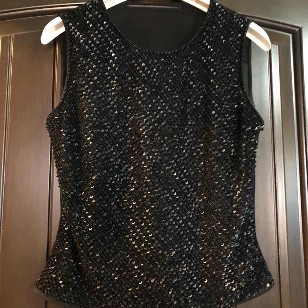 Black sequin tank